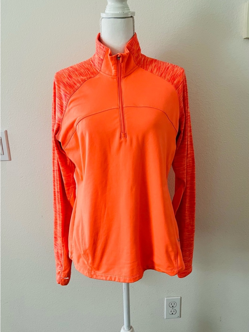 Danskin Orange Quarter-Zip Active Pullover